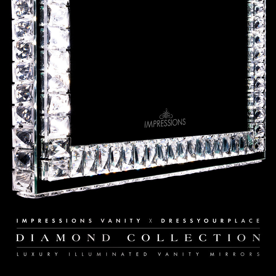 Diamond Collection RADIANT Premium Illuminated Crystal Floor Mirror