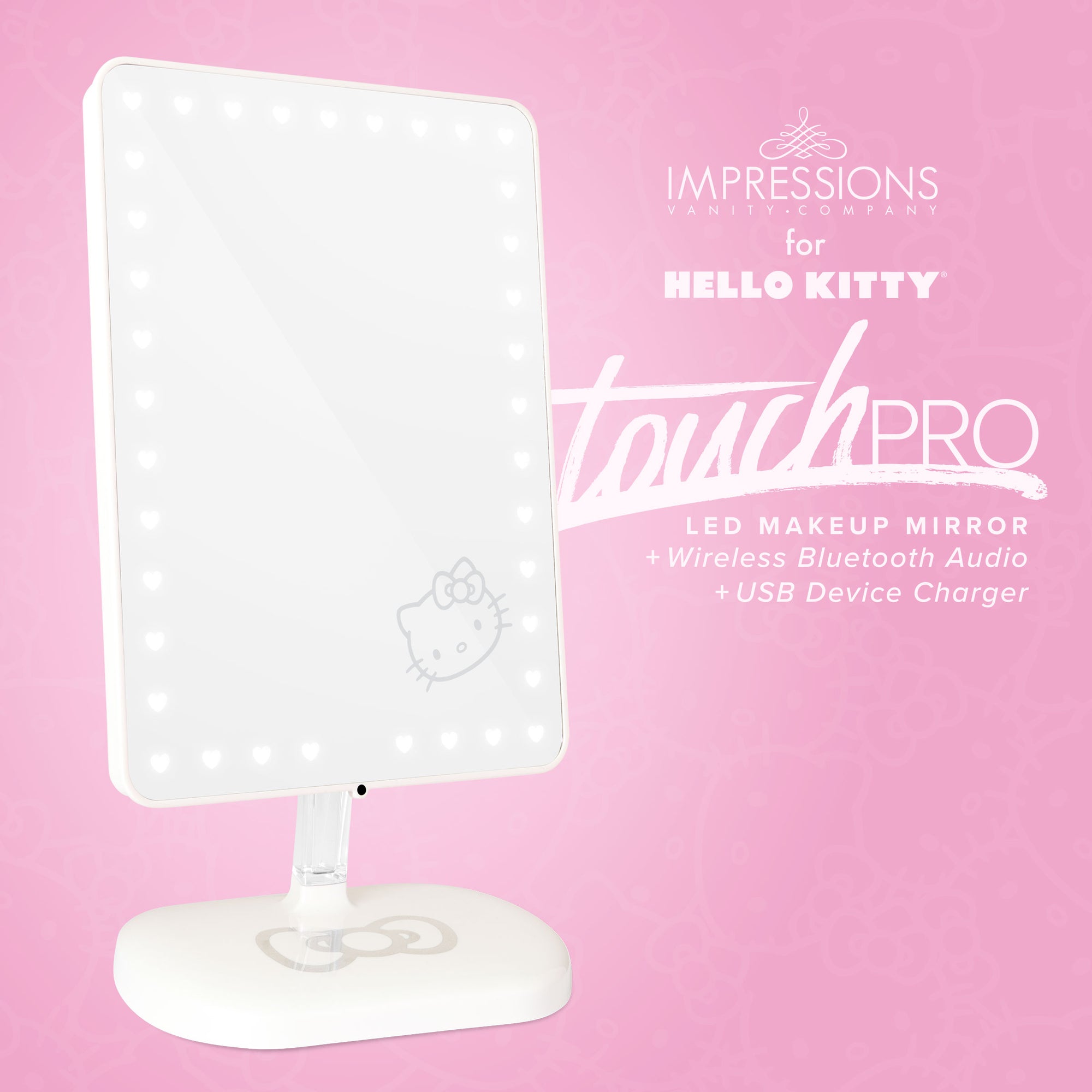 Hello Kitty Edition Touch Pro LED Makeup Mirror with Bluetooth Audio+Speakerphone &amp; USB Charger