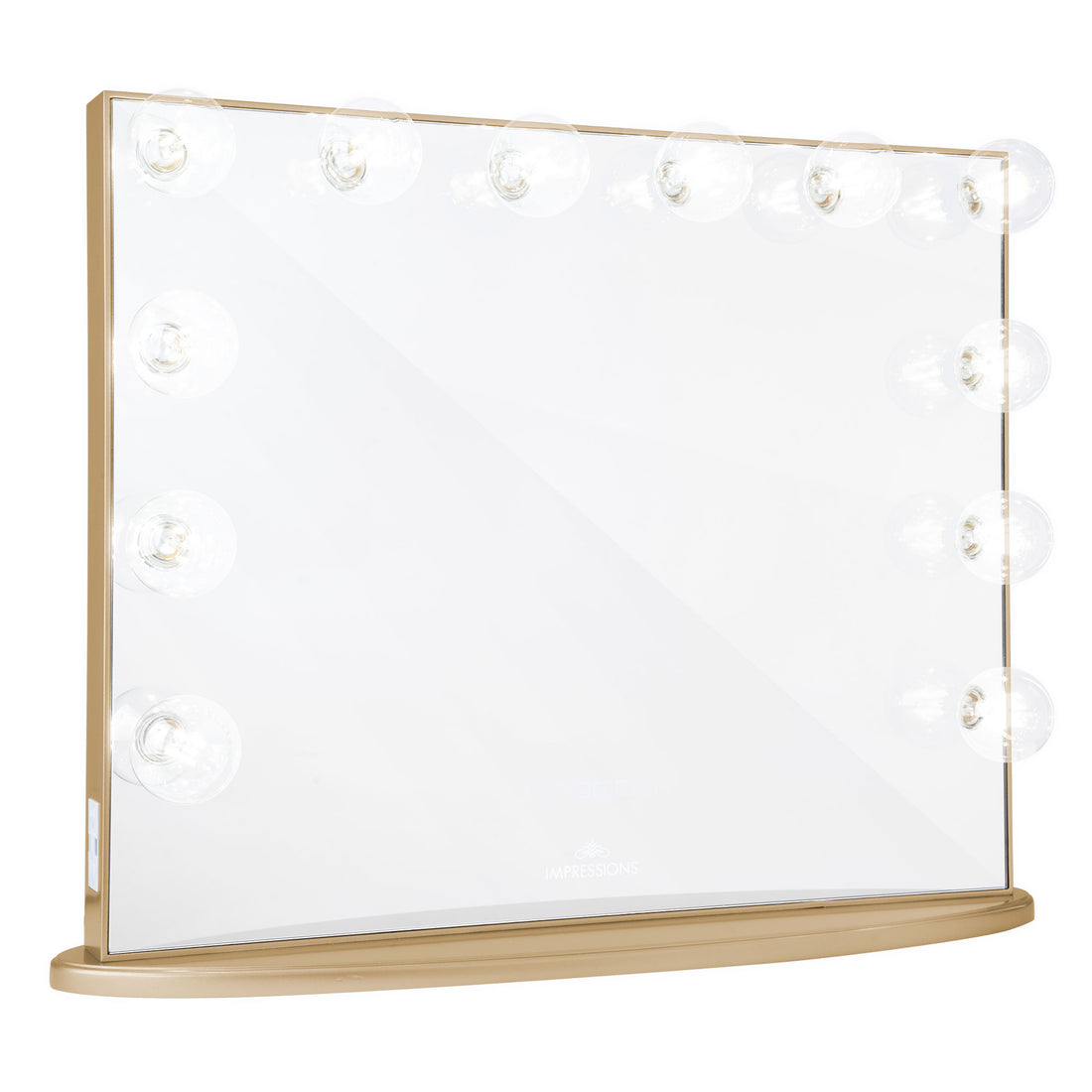 Impressions Vanity Hollywood Glow Plus Vanity Mirror in Champagne Gold with Clear LED Bulbs
