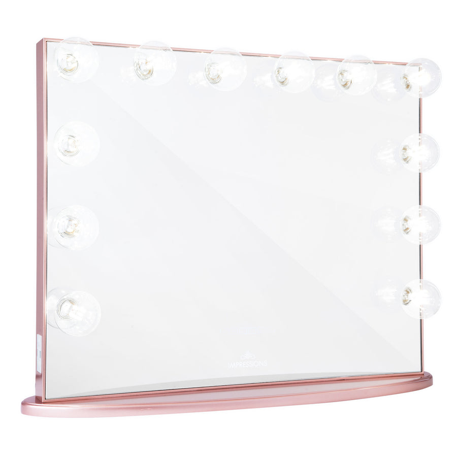 Impressions Vanity Hollywood Glow Plus Vanity Mirror in Rose Gold with Clear LED Bulbs