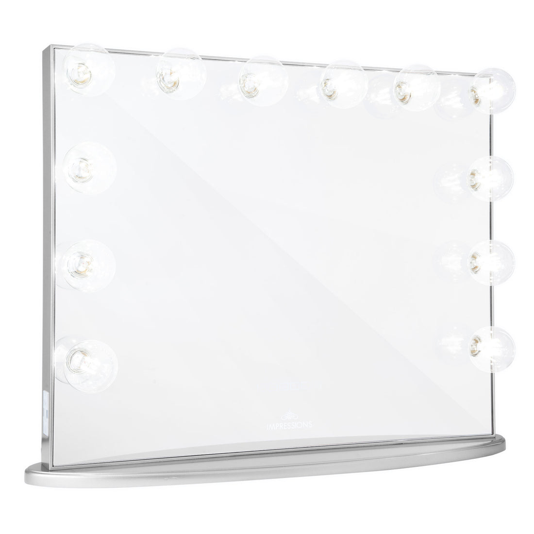 Impressions Vanity Hollywood Glow Plus Vanity Mirror in Silver Shimmer with Clear LED Bulbs