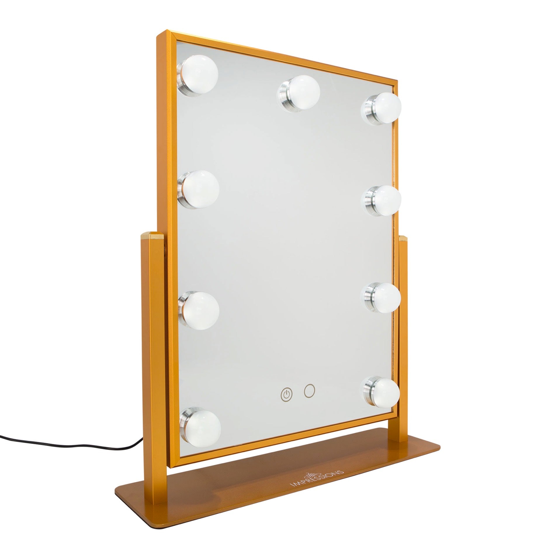 Impressions Vanity Hollywood Touch Duotone LED Makeup Mirror Tabletop with Standing Base Silver