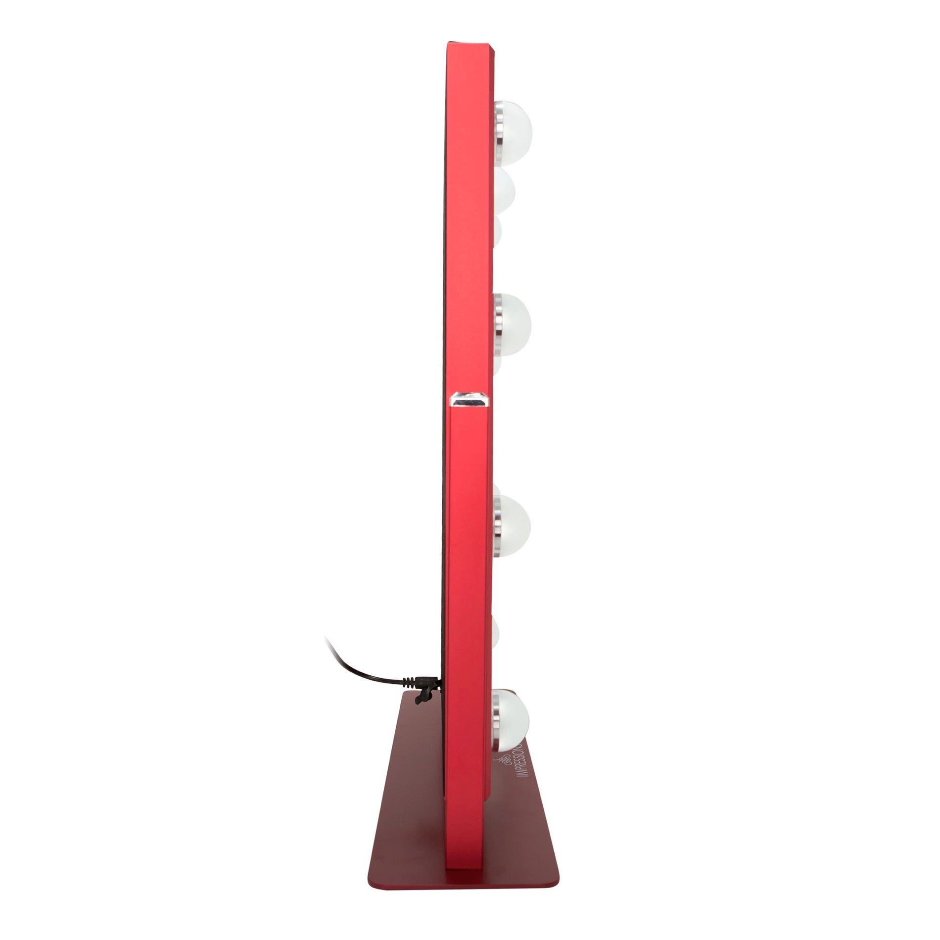 Impressions Vanity Hollywood Touch Duo-Tone LED Makeup Mirror in Red Side Profile