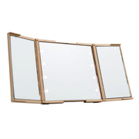 Impressions Vanity ReveaLight Trifold LED Compact Mirror in Champagne Gold Lighted