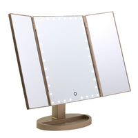 Impressions Vanity Touch Trifold XL Dimmable LED Makeup Mirror in Champagne Gold