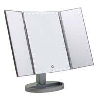 Impressions Vanity Touch Trifold XL Dimmable LED Makeup Mirror in Silver