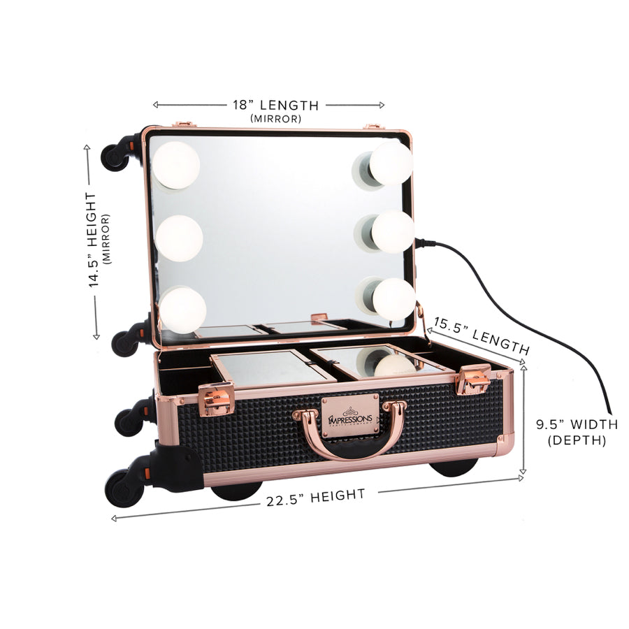 SlayCase® XL Vanity Travel Case in Black &amp; Rose Gold