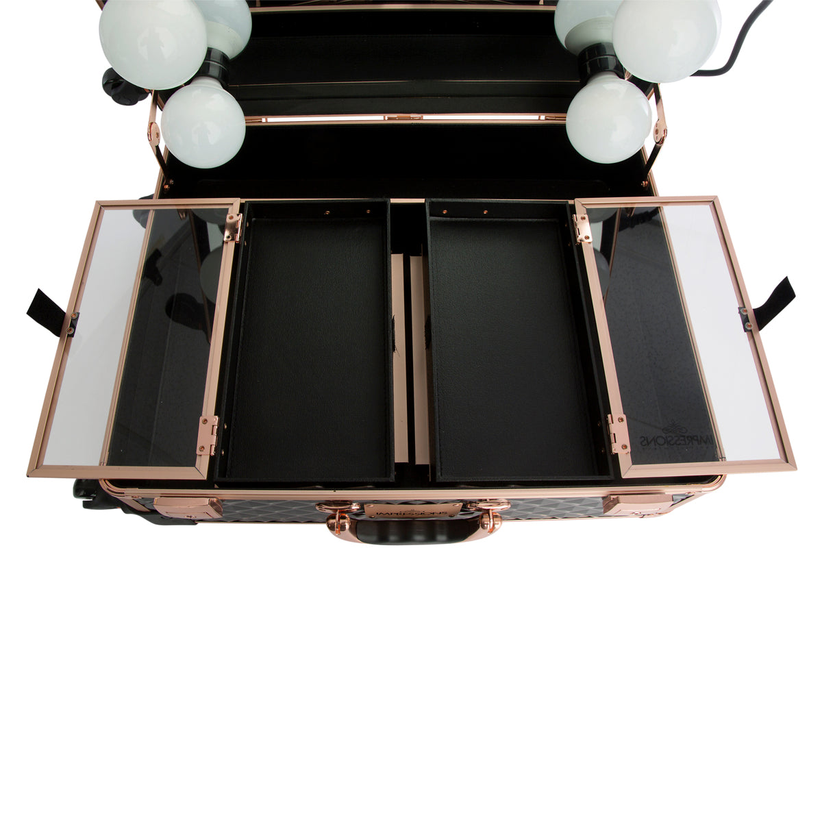 SlayCase® XL Vanity Travel Case in Black &amp; Rose Gold Studded