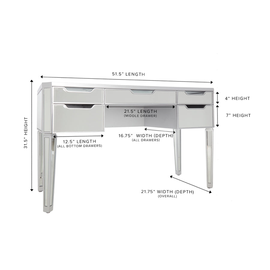 SlayStation® Aria Premium Mirrored Vanity table