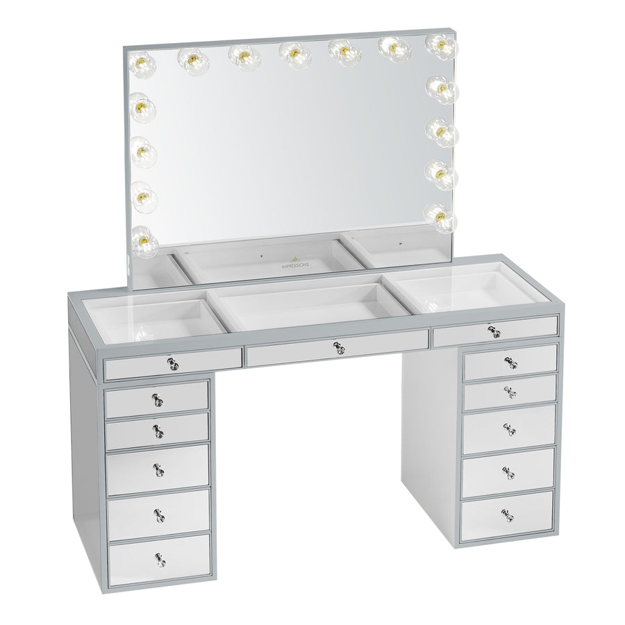Slaystation® Pro Premium Mirrored Table & Glow Pro Vanity Mirror Bundle