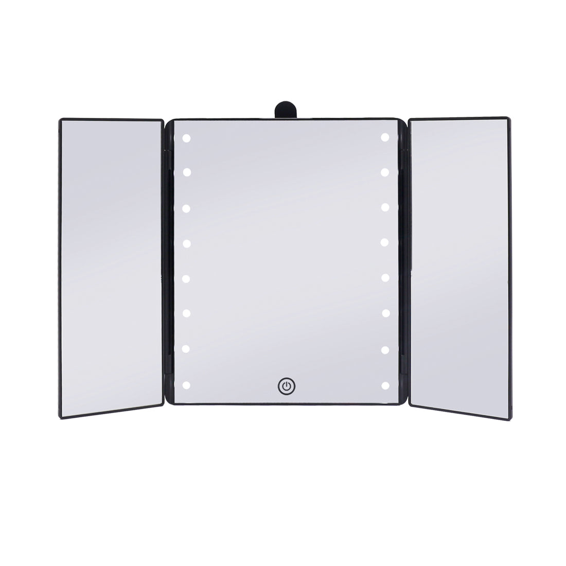 Touch Trifold LED Makeup Mirror with Vanity Organizer