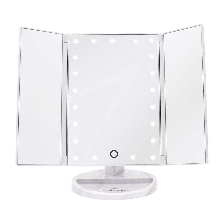 Touch Trifold Dimmable LED Lighted Makeup Mirror – Impressions Vanity Co.